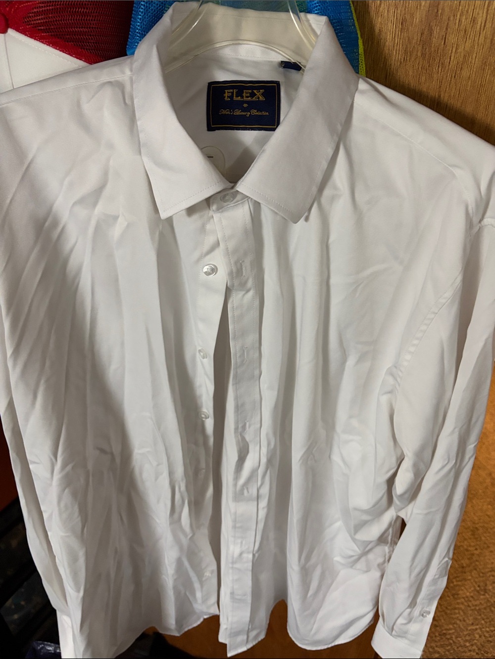 FLEX Men's White Dress Shirt – Classic Point Collar
